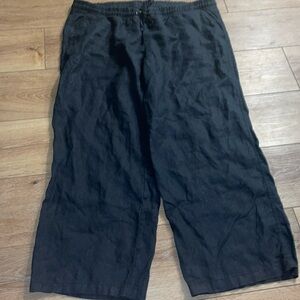 Amazon essentials Black 100% Linen pull-on pants XL Short